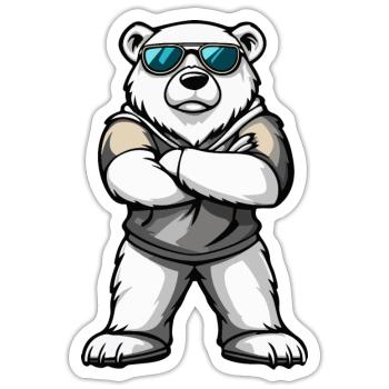 Polar Bear Comic - Sticker size S (10 x 10 cm) - white matte - Front