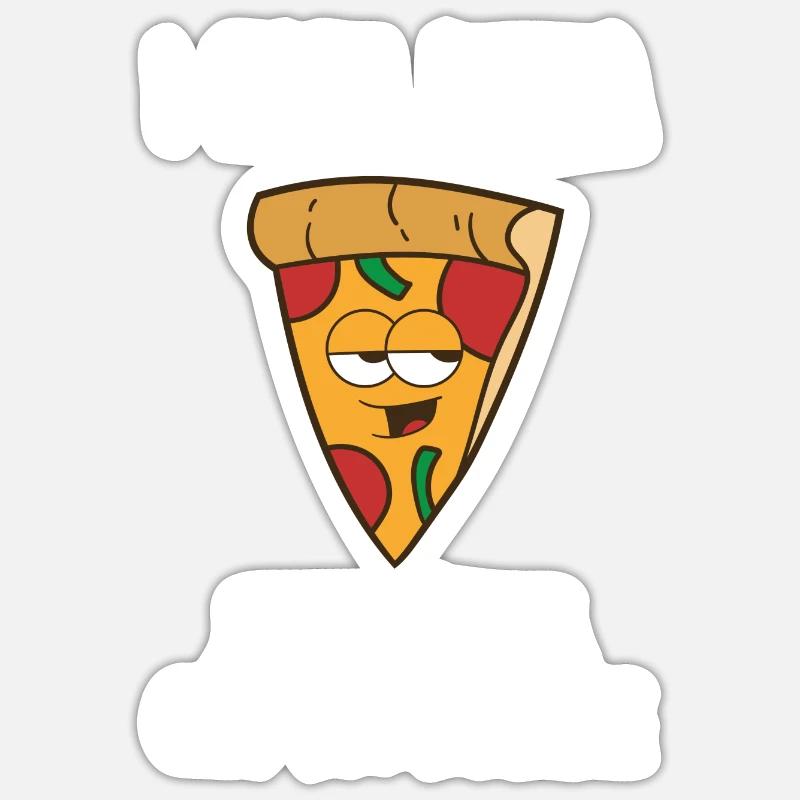Pizza - Sticker taille S (10 x 10 cm) - blanc mat