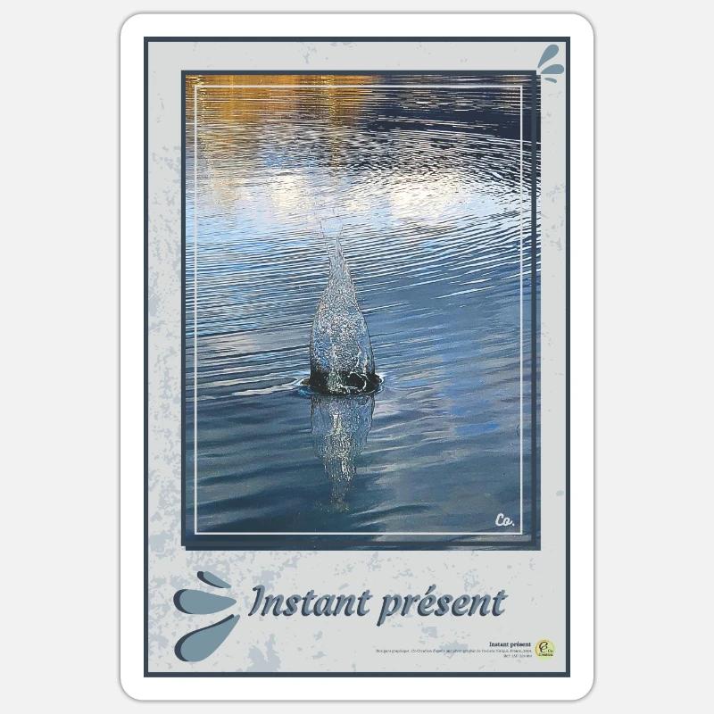 Instant présent, format portrait - Sticker taille S (10 x 10 cm) - blanc mat
