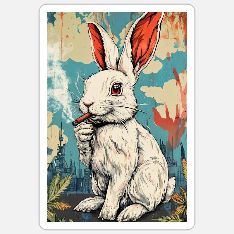 GraffitiHase Zigarette Sticker Größe S (10 x 10 cm)
