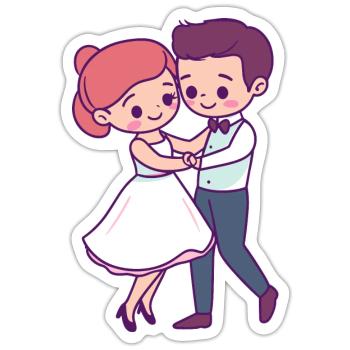 Dancing Dance Couple - Sticker size S (10 x 10 cm) - white matte - Front