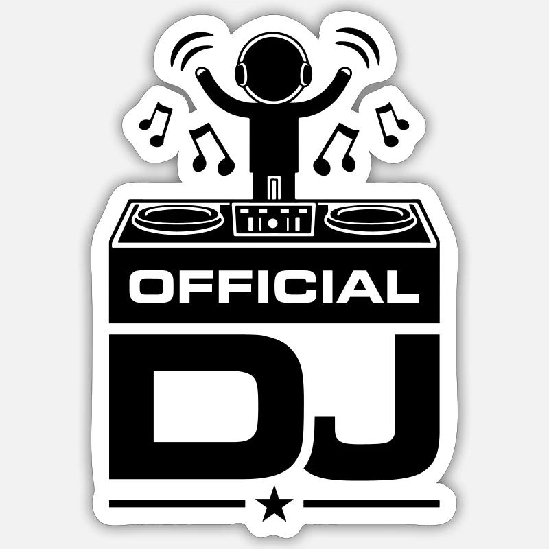 Dj Turntables - Sticker size S (10 x 10 cm) - white matte