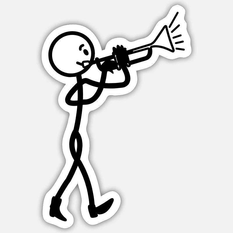 Fanfarentrompete transparent Sticker Größe S (10 x 10 cm)