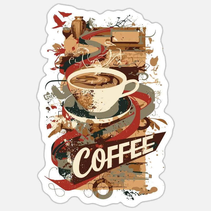 Caffè Sticker formato S (10 x 10 cm)