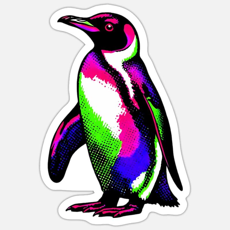Pingouin - Sticker taille S (10 x 10 cm) - blanc mat