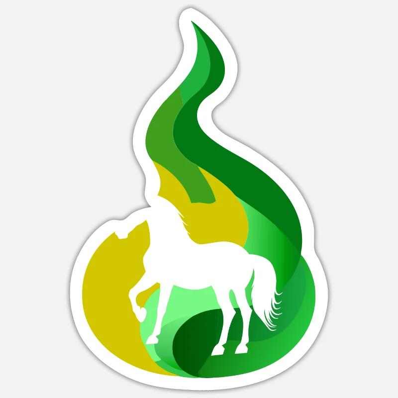 Chevaux Cheval - Sticker taille S (10 x 10 cm) - blanc mat