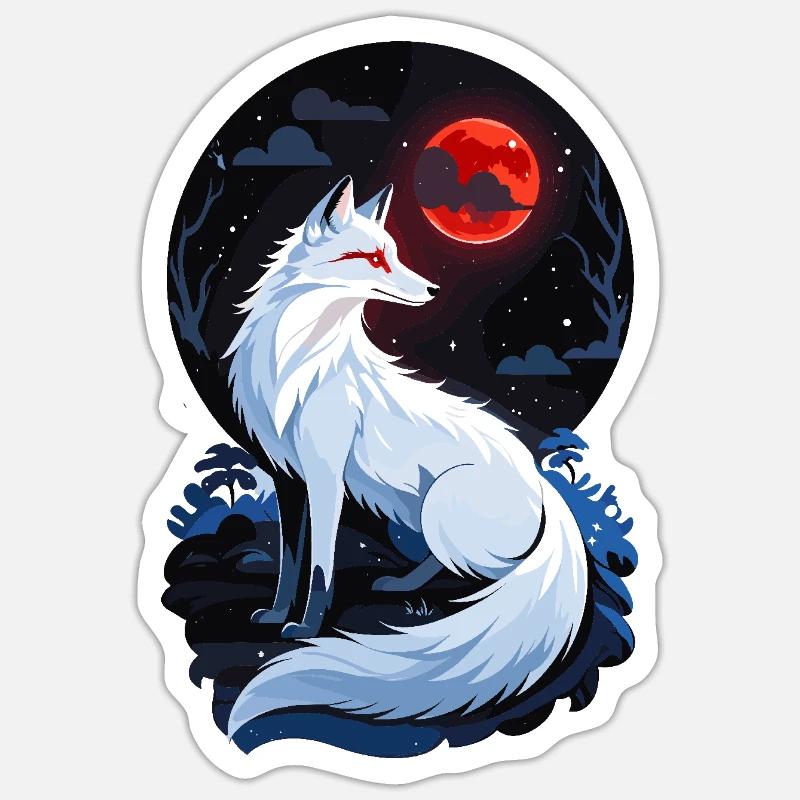 Polarfuchs - Sticker Größe S (10 x 10 cm) - Mattweiß