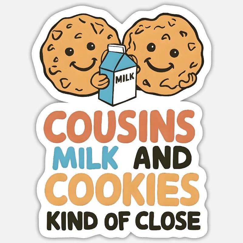 Lait et biscuits Cousins Sticker taille S (10 x 10 cm)