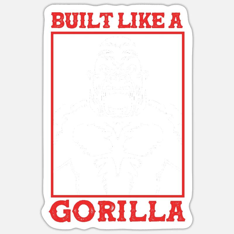 Gorille - Sticker taille S (10 x 10 cm) - blanc mat