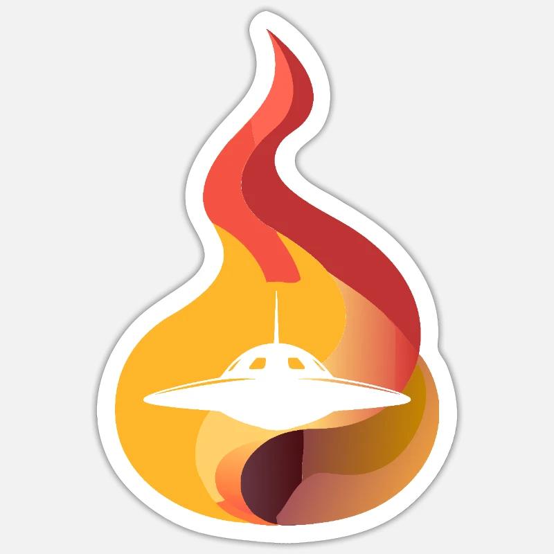 vaisseau spatial fusée spatiale Sticker taille S (10 x 10 cm)