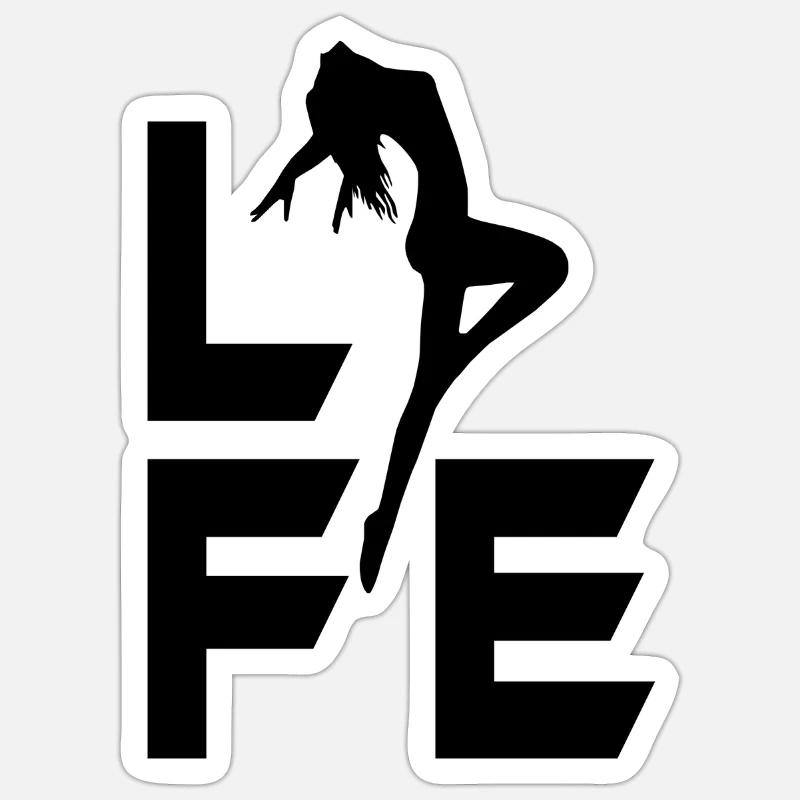 Tänzerin life performence - Sticker Größe S (10 x 10 cm) - Mattweiß