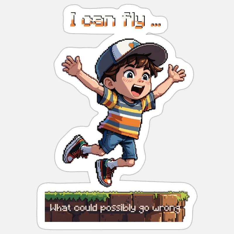 The 8bit Fly Guy Sticker Größe S (10 x 10 cm)