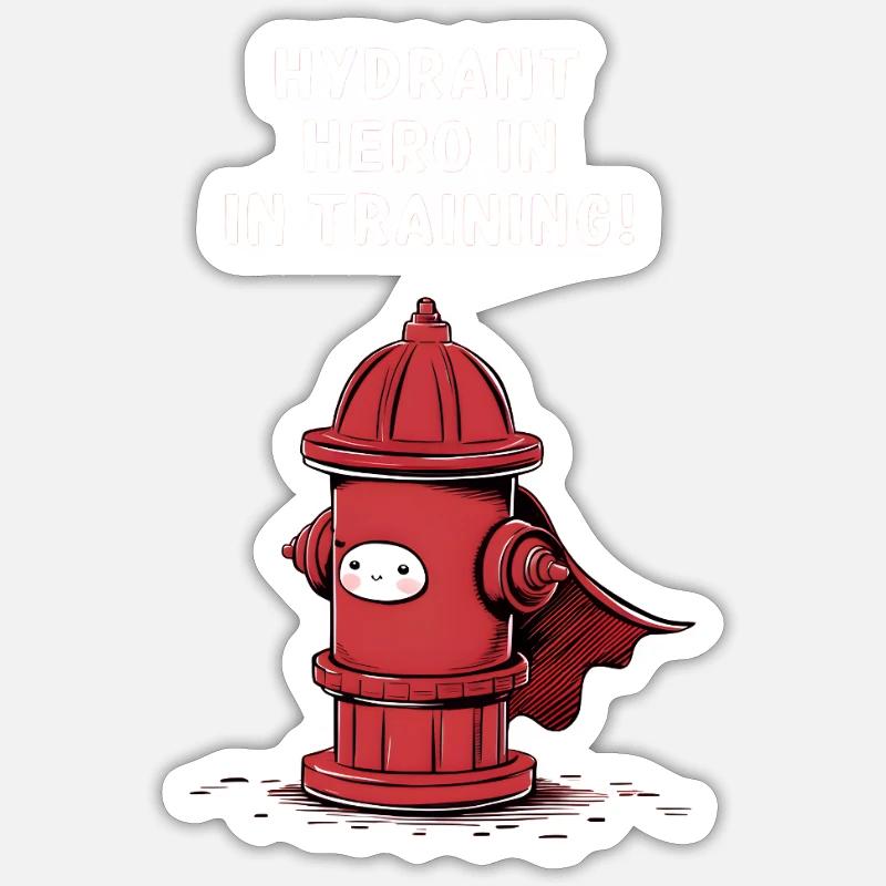 Hydrant Hero in Training - Sticker size S (10 x 10 cm) - white matte