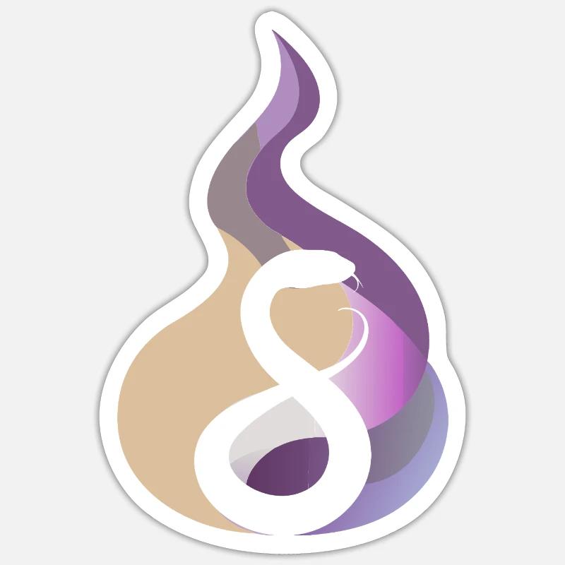 Snake Snakebite - Sticker size S (10 x 10 cm) - white matte