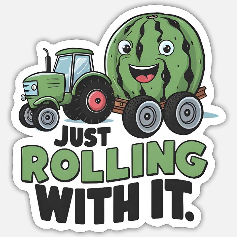 Just Rolling With It - Sticker Größe S (10 x 10 cm) - Mattweiß