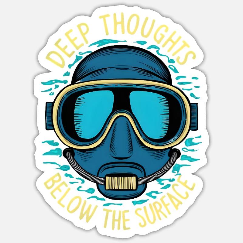 Deep Thoughts - Sticker Größe S (10 x 10 cm) - Mattweiß