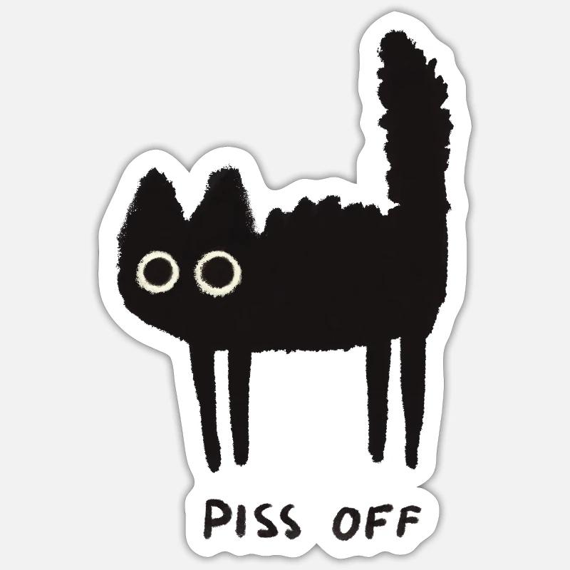 Grumpy Kitty Vibes – Leave Me Alone Sticker size S (10 x 10 cm)