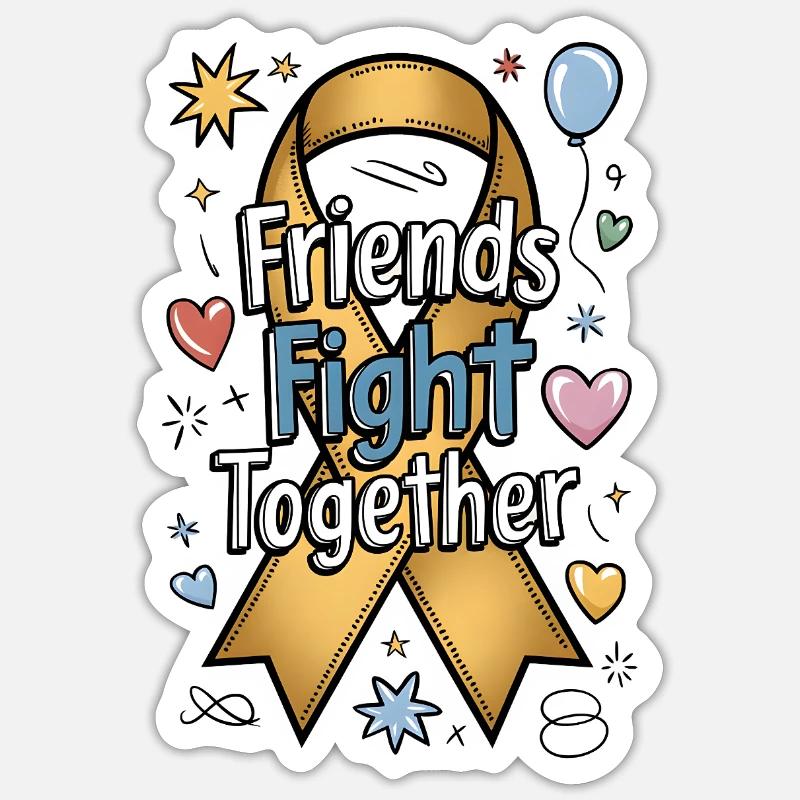 Des amis se battent ensemble - Sticker taille S (10 x 10 cm) - blanc mat