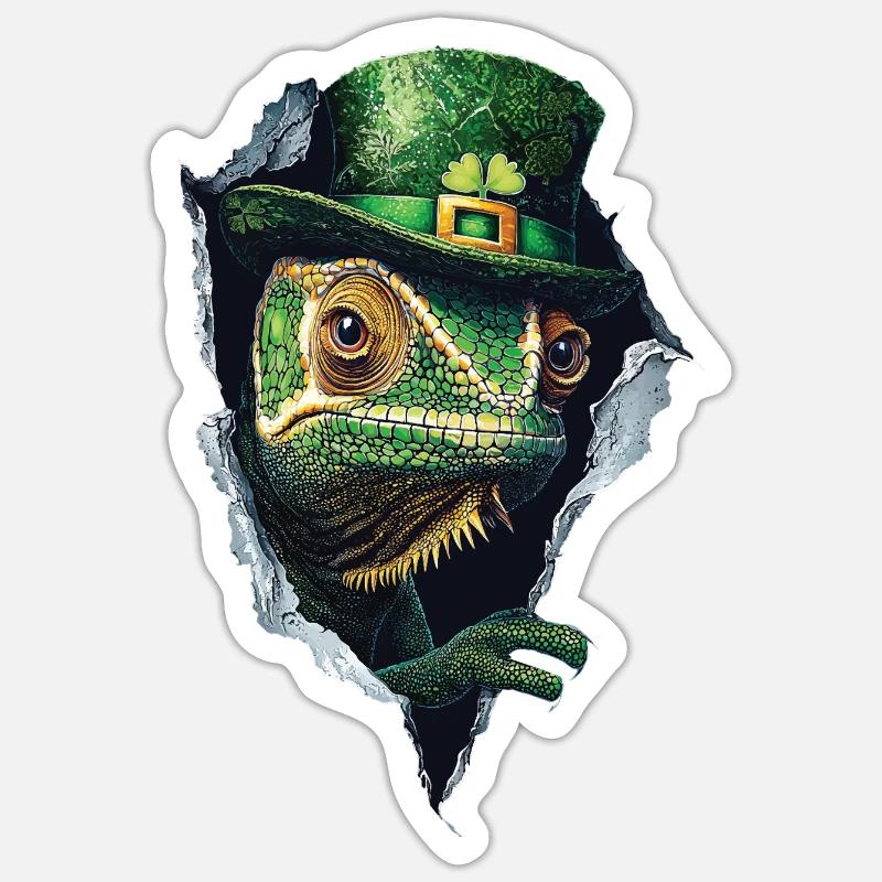 St. Patrick Chamäleon Sticker Größe S (10 x 10 cm)