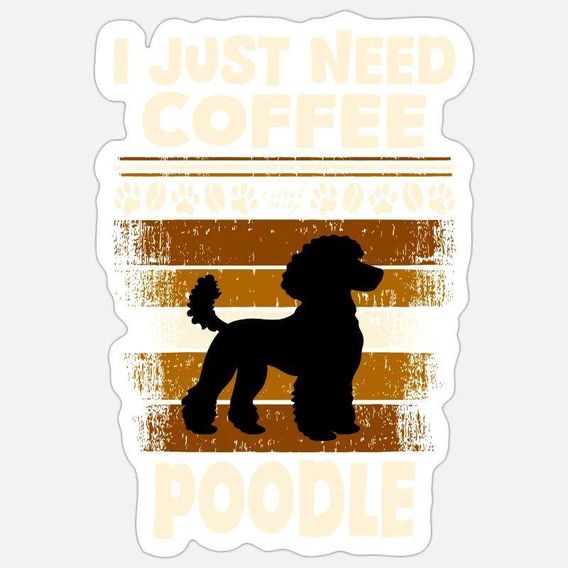 Poodle Coffee Bean - Sticker size S (10 x 10 cm) - white matte