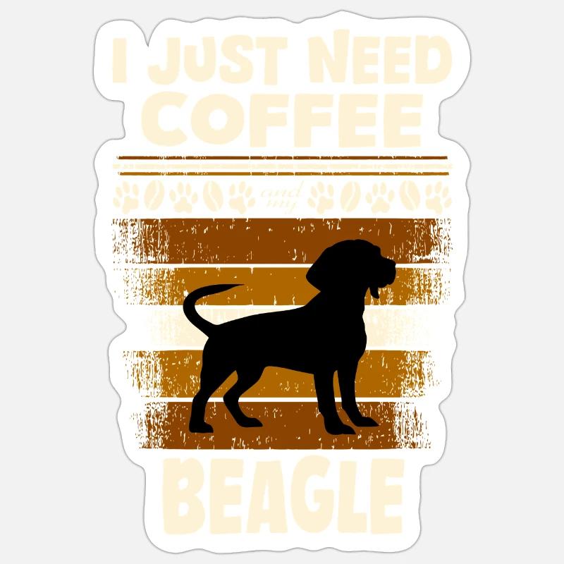 Beagle coffee Sticker size S (10 x 10 cm)