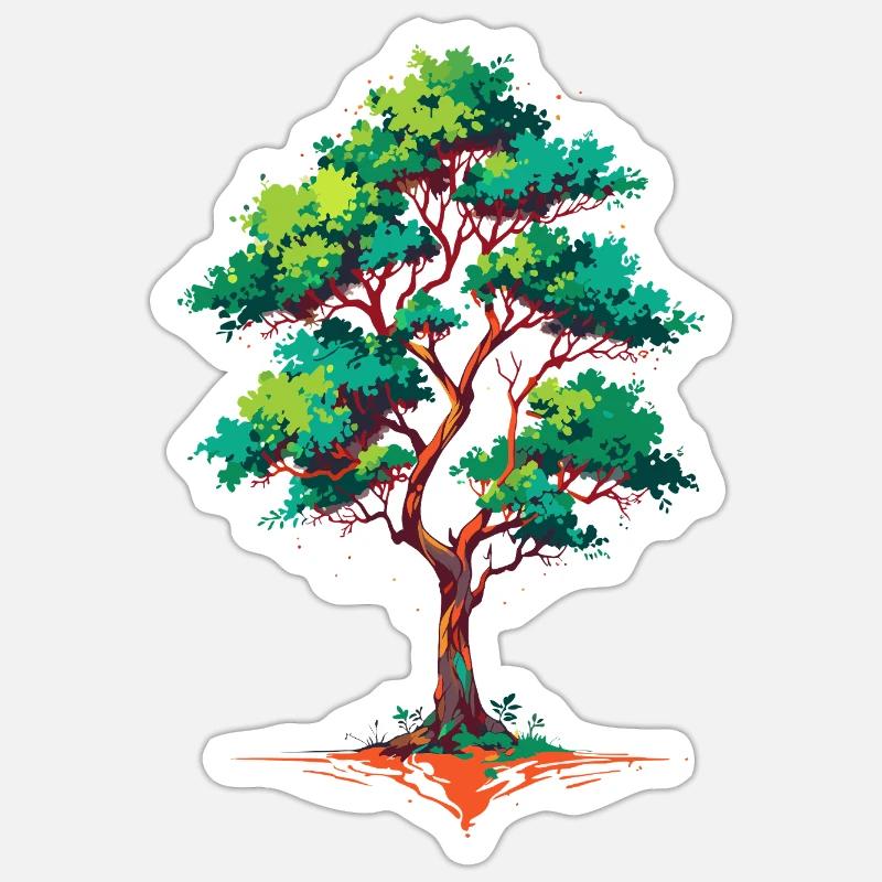 Baum des Lebens - Sticker Größe S (10 x 10 cm) - Mattweiß