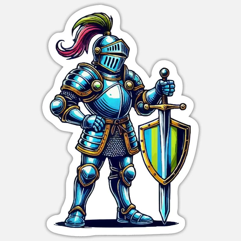 Bande dessinée Knight - Sticker taille S (10 x 10 cm) - blanc mat