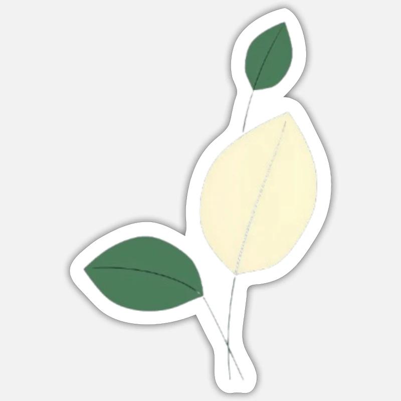 Feuilles - Sticker taille S (10 x 10 cm) - blanc mat