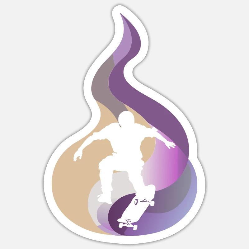 Longboard Skating - Sticker size S (10 x 10 cm) - white matte