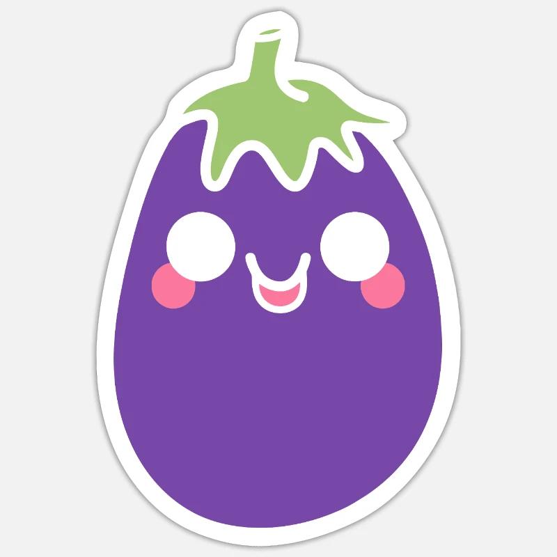 Eggplant - Sticker size S (10 x 10 cm) - white matte