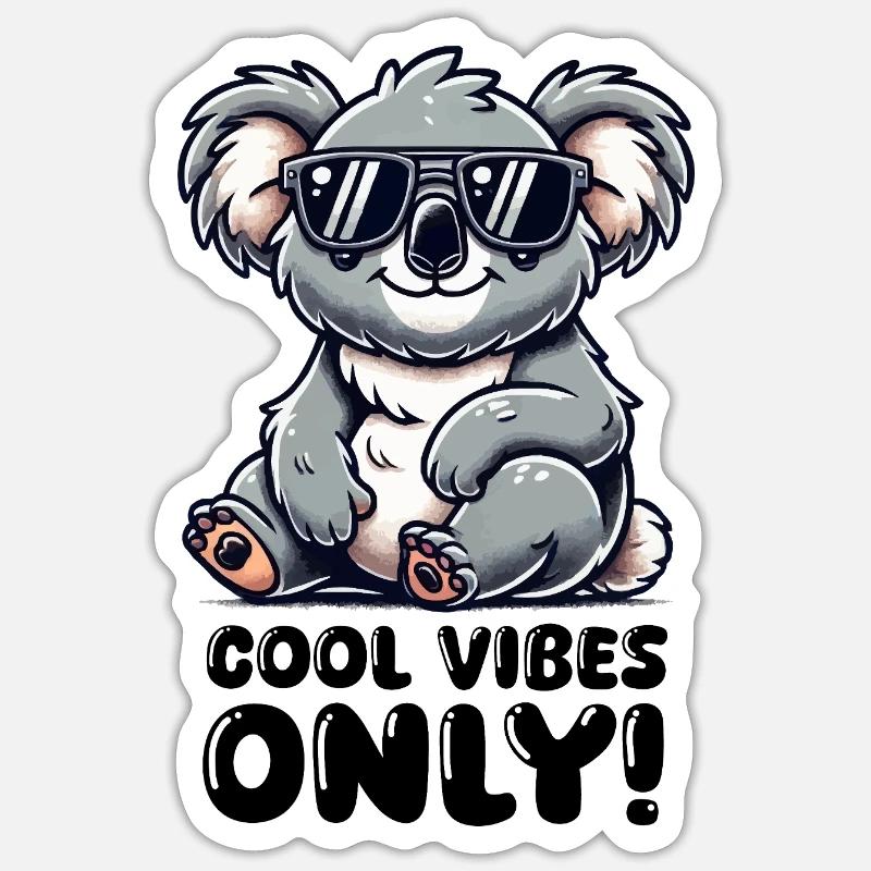 Koala Bear Sunglasses Cool - Sticker size S (10 x 10 cm) - white matte