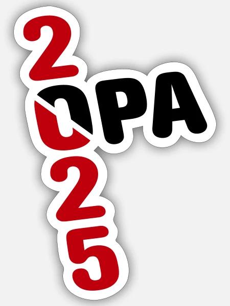 Opa 2025 - Sticker Größe S (10 x 10 cm) - Mattweiß