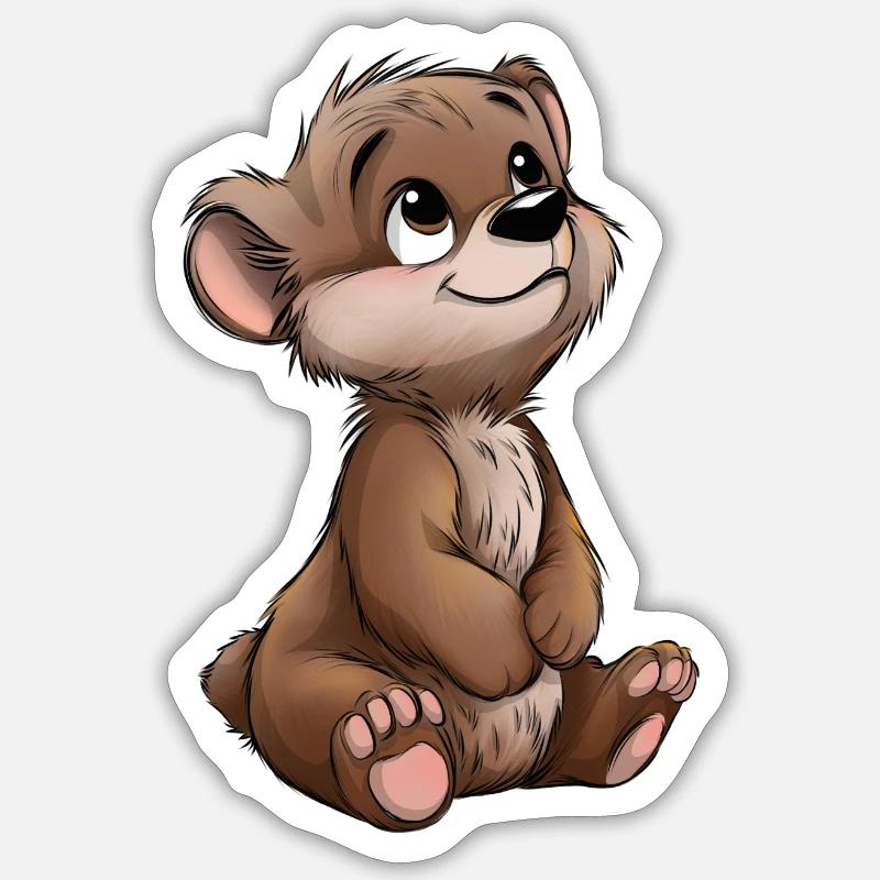 Niedlicher Bär - Sticker Größe S (10 x 10 cm) - Mattweiß