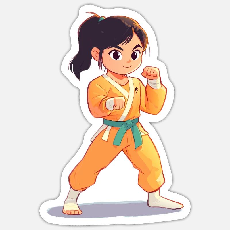 Karaté Karaté - Sticker taille S (10 x 10 cm) - blanc mat