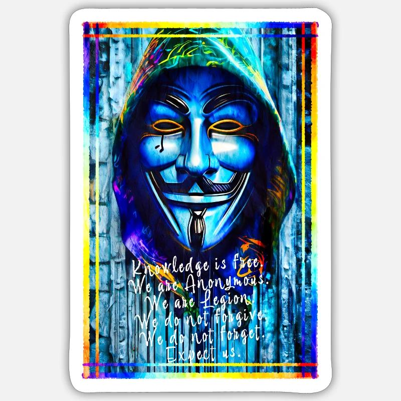 Anonymous hackers. Expect us. - Sticker size S (10 x 10 cm) - white matte