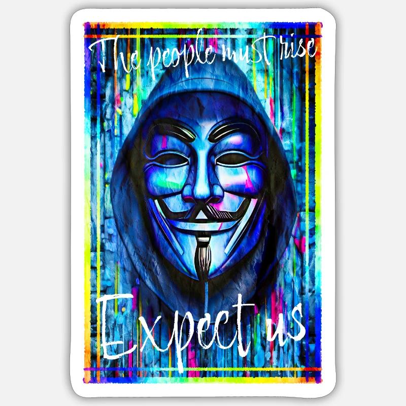 Anonymous hackers. Expect us. Sticker size S (10 x 10 cm)