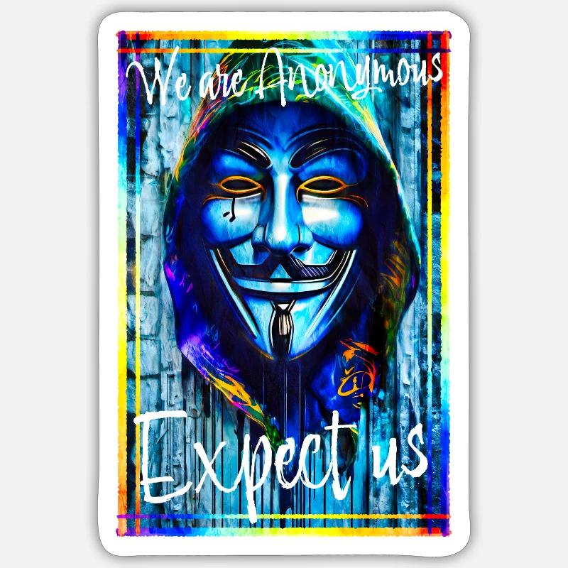 Anonymous hackers. Expect us. Sticker size S (10 x 10 cm)