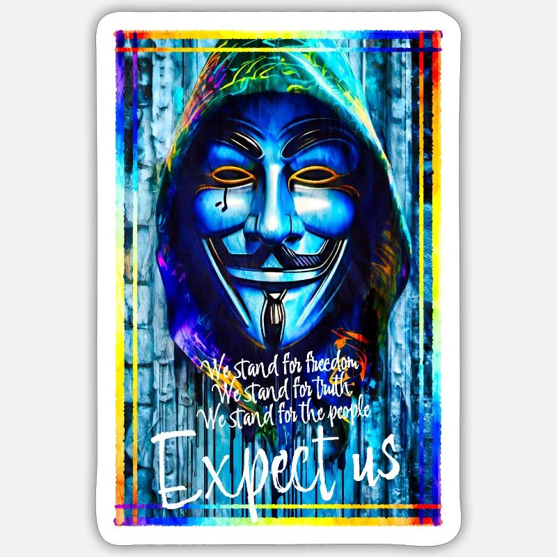 Anonymous hackers. Expect us. Sticker size S (10 x 10 cm)