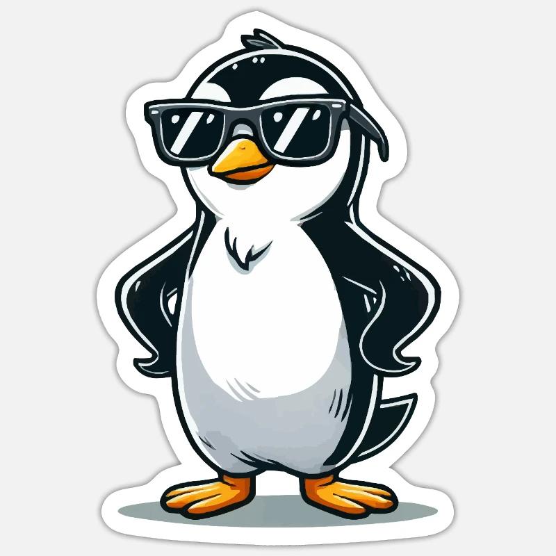 Penguin Comic - Sticker size S (10 x 10 cm) - white matte