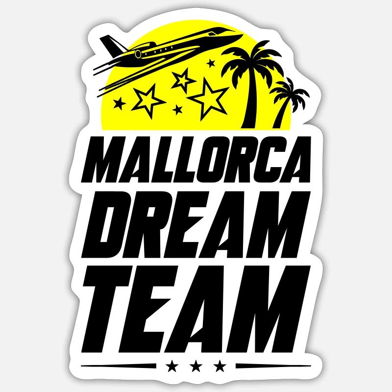 Mallorca Dream Team - Sticker Größe S (10 x 10 cm) - Mattweiß