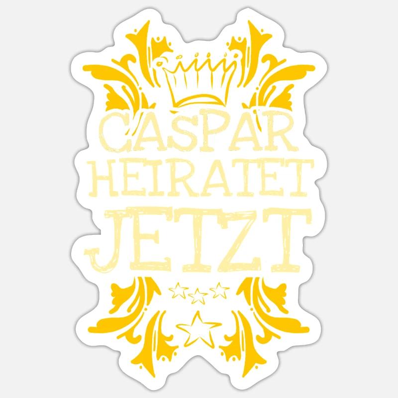 Caspar as Bachelor - Sticker size S (10 x 10 cm) - white matte