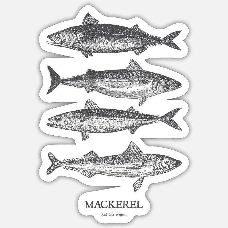 Mackerel Silhouette Quartet Sticker size S (10 x 10 cm)