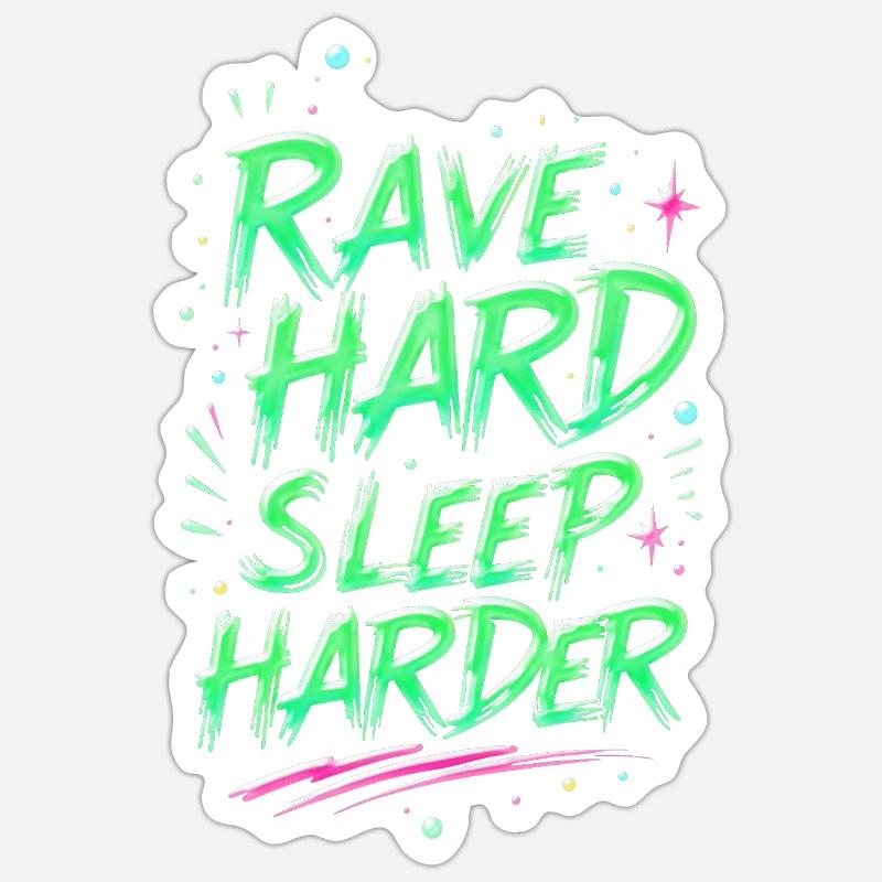 Motivation Éclairage Rave Néon - Sticker taille S (10 x 10 cm) - blanc mat
