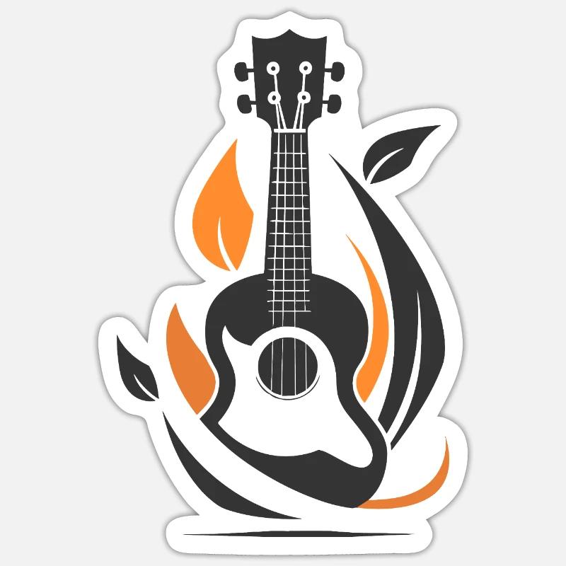 Ukulele Drawing Sticker size S (10 x 10 cm)
