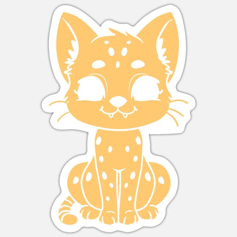 serval - Sticker taille S (10 x 10 cm) - blanc mat