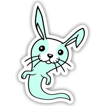 Bunny Ghost Ghost Haunting Halloween Creepy Cute - Sticker size S (10 x 10 cm) - white matte - Front