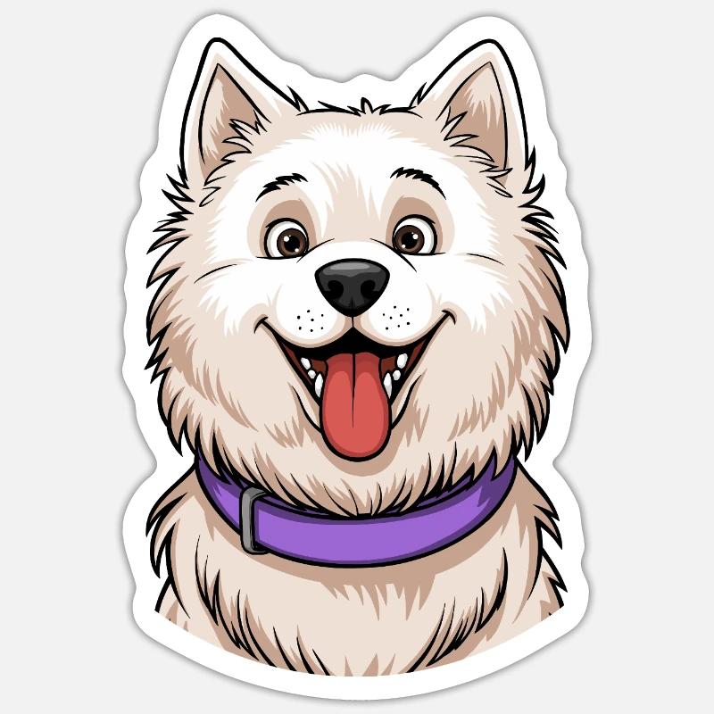 Samoyed Portrait - Sticker size S (10 x 10 cm) - white matte