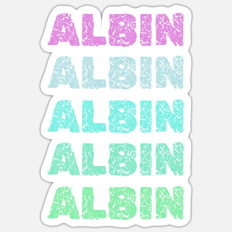 Albin Albin - Sticker Größe S (10 x 10 cm) - Mattweiß