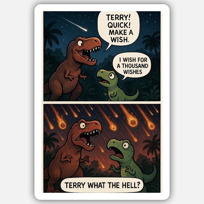 Dino Comic - Sticker size S (10 x 10 cm) - white matte