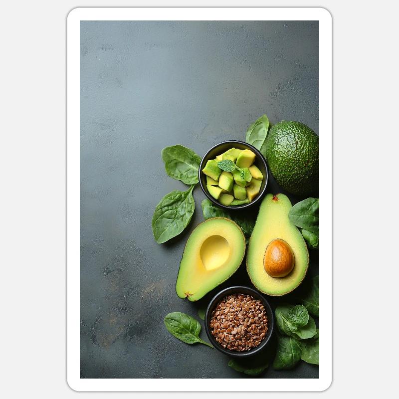 Avocado Spinach Anthracite Sticker size S (10 x 10 cm)